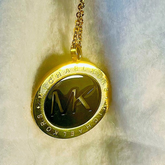 MK Gold and Black Pendant Necklace - Picture 2 of 5